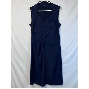 Magaschoni Collection Womens 8 Blue Wool Blend Sleeveless Cocktail Dress